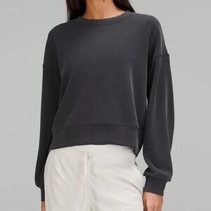 Lululemon Softstreme Black perfectly oversized cropped crew